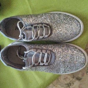 Silver glitter shoes